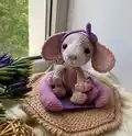 Spaniel in a Dog Bed Amigurumi Pattern step 1 - construction progress