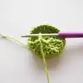 Crochet Frog Amigurumi Pattern step 2 - assembly progress