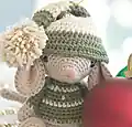 Noel the Christmas Mouse Amigurumi Pattern step 4 - final assembly and finishing
