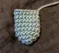 Dead Crewmate Amigurumi Pattern step 2 - assembly progress