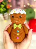 Gingerbread Amigurumi Pattern step 1 - construction progress