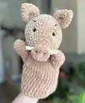 Boar Hand Puppet Amigurumi Pattern step 1 - construction progress