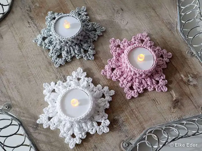 Free Intermediate crochet pattern: LED Tealight Holder "Let it Snow" Amigurumi Pattern - Easy to follow tutorial