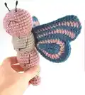 Ava the Butterfly Amigurumi Pattern step 2 - assembly progress