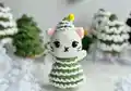Christmas Tree Cat Amigurumi Pattern step 1 - construction progress