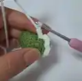 Christmas Tree Cat Amigurumi Pattern step 3 - details and accessories
