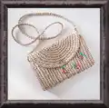 Clutch with raffia yarn Pattern step 1 - construction progress