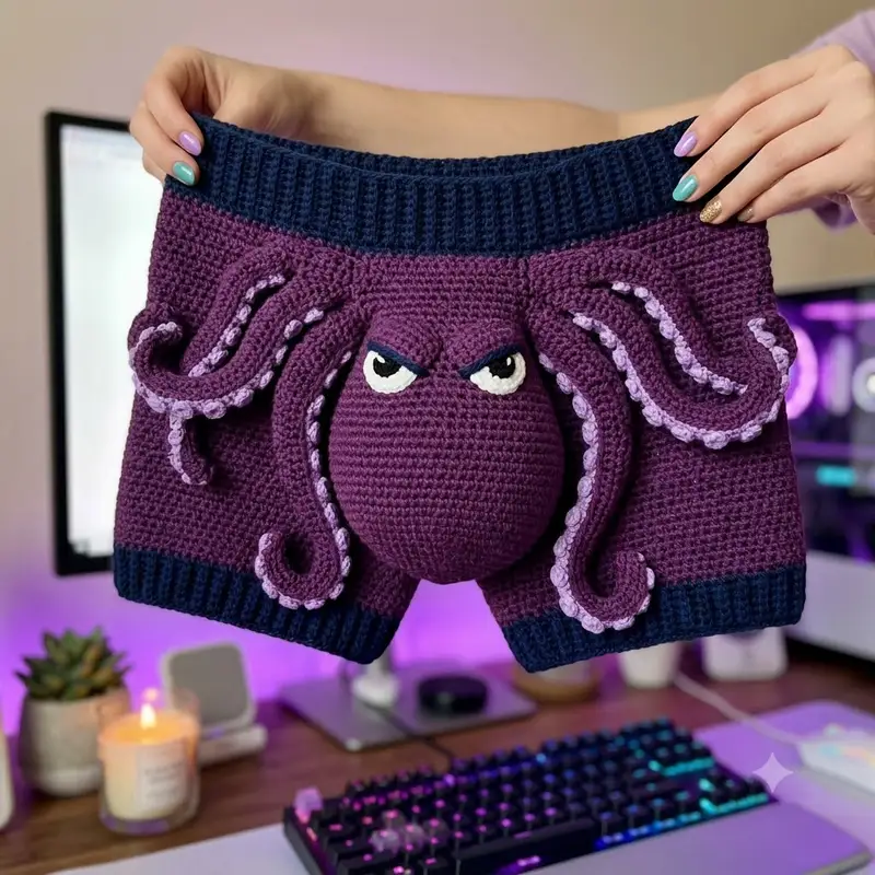 Free Intermediate crochet pattern: Crochet Kraken Underwear For Legendary Laughs Pattern - Easy to follow tutorial