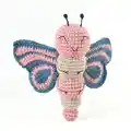 Ava the Butterfly Amigurumi Pattern step 2 - assembly progress