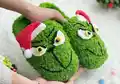 Grinch Slippers Pattern step 1 - construction progress