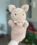 Boar Hand Puppet Amigurumi Pattern step 4 - final assembly and finishing