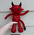 The Little Devil Amigurumi Pattern step 1 - construction progress