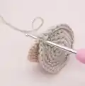Noel the Christmas Mouse Amigurumi Pattern step 2 - assembly progress