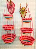 Colorful Hanging Basket Pattern step 1 - construction progress