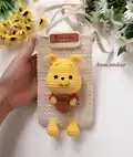 Pooh Phone Pouch Amigurumi Pattern step 1 - construction progress