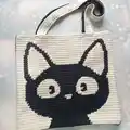 Black Cat Bag Crochet Pattern step 1 - construction progress