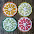 Citrus Slice Coasters Pattern step 1 - construction progress