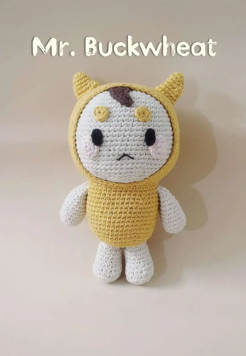 Free Intermediate crochet pattern: Mr. Buckwheat Amigurumi Pattern - Easy to follow tutorial