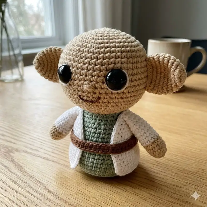 Free Intermediate crochet pattern: Cuddle-Worthy Jedi Amigurumi Pattern - Easy to follow tutorial