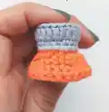 ELENDAN mushroom with mouse Amigurumi Pattern step 2 - assembly progress