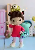 Doll Boo Amigurumi Pattern step 1 - construction progress