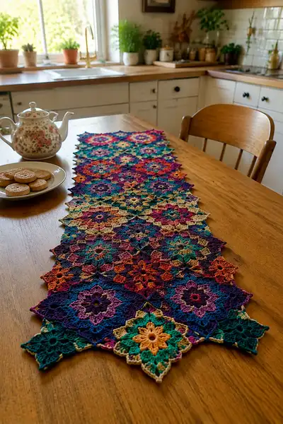Moroccan Mosaic Tile Table Runner Pattern step 1 - construction progress