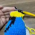 Blue Tang Fish Amigurumi Pattern step 2 - assembly progress