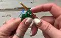 Crocodile Water Bottle Holder Pattern step 2 - assembly progress