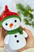 Snowman Amigurumi Pattern step 1 - construction progress