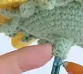 Crochet Sunflower Pattern step 2 - assembly progress