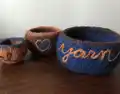 Felted Bowl Trio Pattern step 1 - construction progress