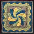Pinwheel Square Pattern step 2 - assembly progress