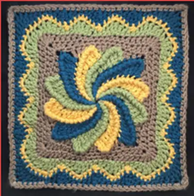 Pinwheel Square Pattern step 2 - assembly progress