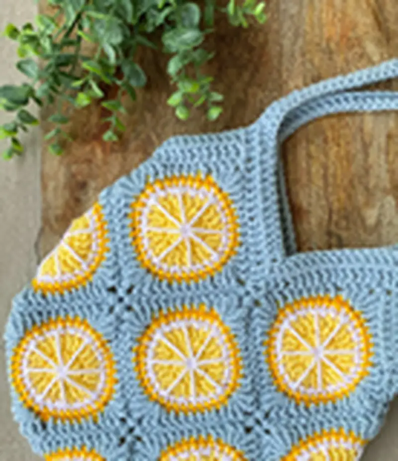 Free Intermediate crochet pattern: Citrus Tote Bag Pattern - Easy to follow tutorial