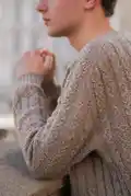 Theory of braids men's sweater Pattern step 2 - assembly progress