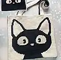 Black Cat Bag Crochet Pattern step 1 - construction progress