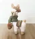 Louisa Llama Amigurumi Pattern step 1 - construction progress