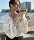 White Lace Sweater Pattern step 1 - construction progress