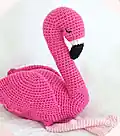 Florence the Flamingo Amigurumi Pattern step 1 - construction progress