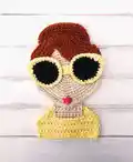 Crochet Girl Portrait Pattern step 2 - assembly progress