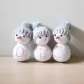 Snowman Friends Amigurumi Pattern step 1 - construction progress