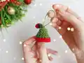 Mini Christmas Hat Amigurumi Pattern step 3 - details and accessories