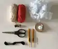 Rattle Fox Amigurumi Pattern step 3 - details and accessories