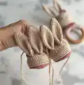Bunny Booties Pattern step 1 - construction progress