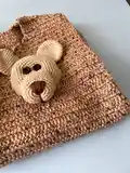 Bear Applique Baby Vest Crochet Pattern step 1 - construction progress