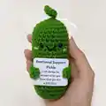 Crochet Emotional Support Pickle Amigurumi Pattern step 1 - construction progress