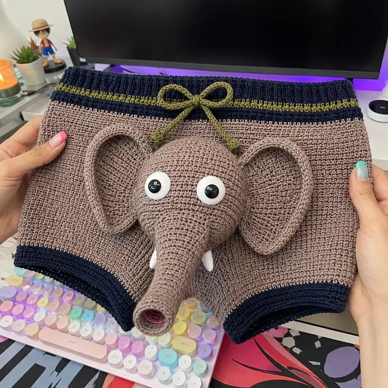 Free Intermediate crochet pattern: Funny Men Elephant Underwear Pattern - Easy to follow tutorial