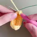 Mini Flower Basket & Flowers Pattern step 2 - assembly progress